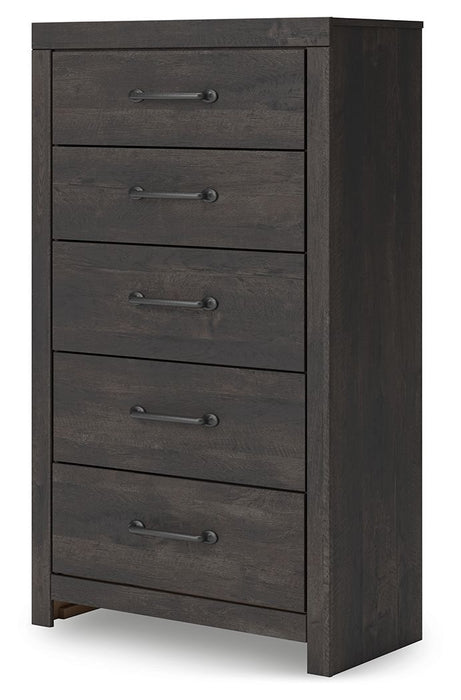 Hollivern - Five Drawer Chest - Dark Gray
