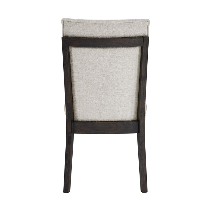 Sutton Place - Upholstered Side Chair - White / Dark Brown