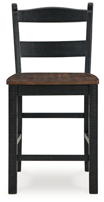 Valebeck - Barstool (Set of 2) - Black / Brown