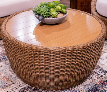 Double Point - Beige - Round Cocktail Table