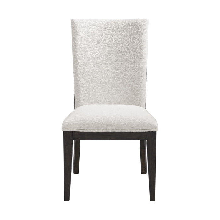 Sutton Place - Upholstered Side Chair - White / Dark Brown
