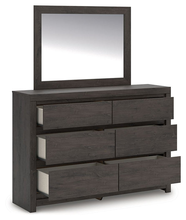Fraluna - Dresser And Mirror - Charcoal