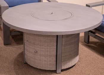 Half Moon Beach - Gray - Round Fire Pit Table