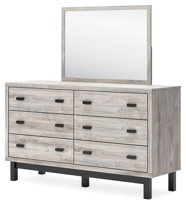 Vessalli - Dresser And Mirror - Gray