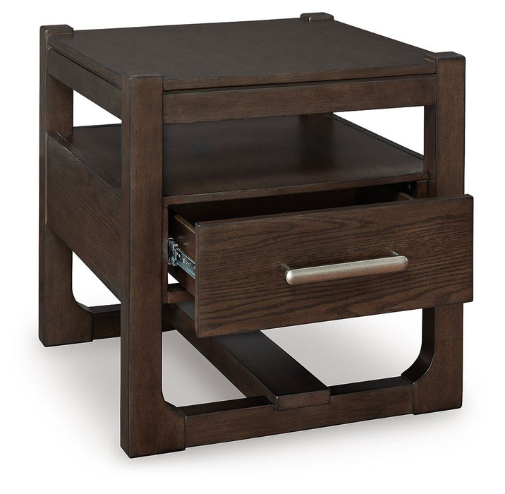 Breckington - Square End Table - Dark Brown