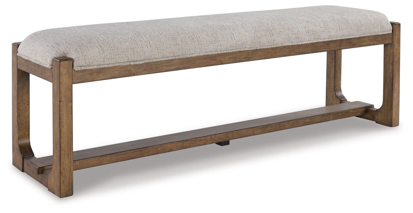 Cabalynn - Large Uph Dining Room Bench - Oatmeal / Light Brown
