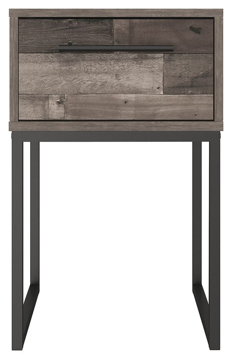 Neilsville - One Drawer Night Stand - Black / Gray