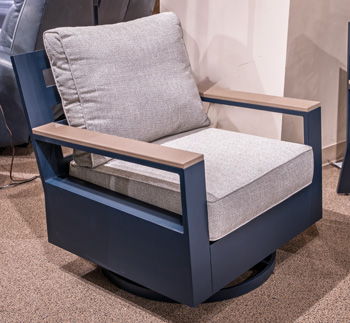 East Beach - Blue - Swivel Glider Chair With Cushion