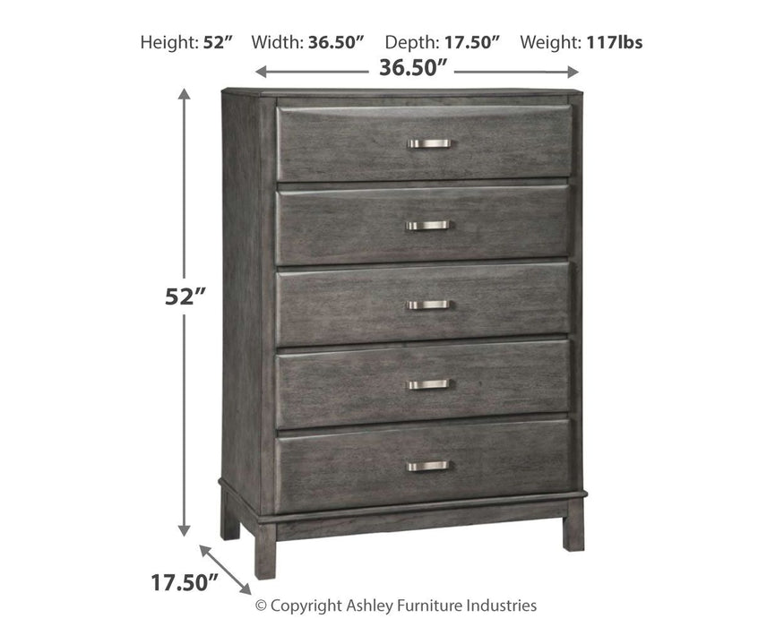 Caitbrook - Five Drawer Chest - Gray