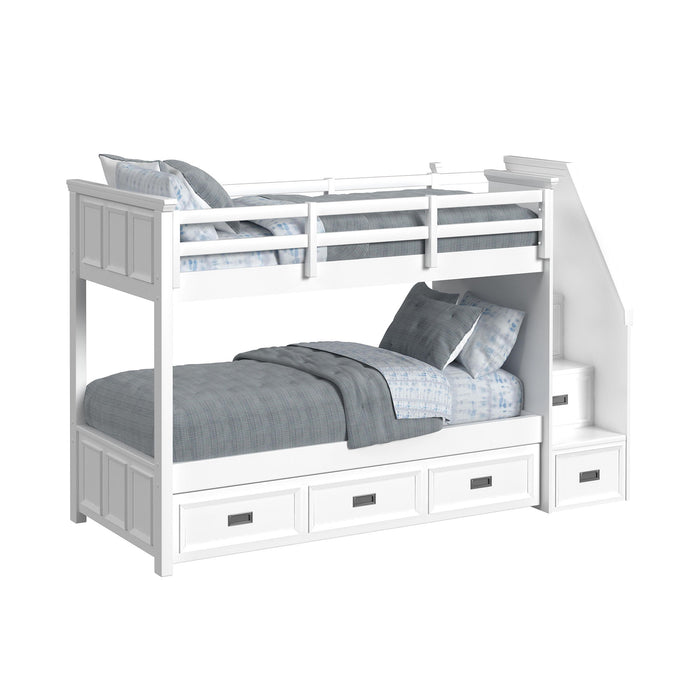 Hampton Kids - Bunk With Staircase And Trundle Bedroom Set