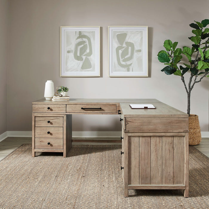 Proximity Place - L Shaped Desk Set - Barley Buff