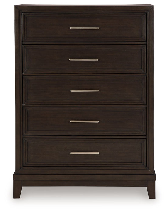 Neymorton - Five Drawer Chest - Dark Grayish Brown