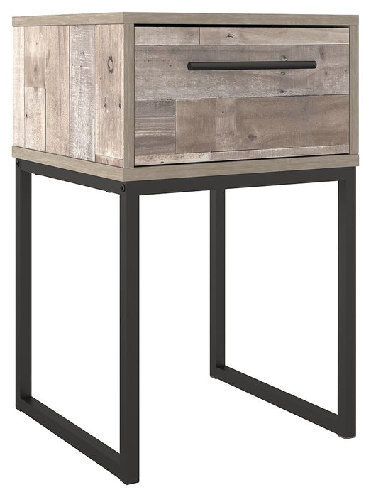 Neilsville - One Drawer Night Stand - Vinyl-Wrapped - Whitewash