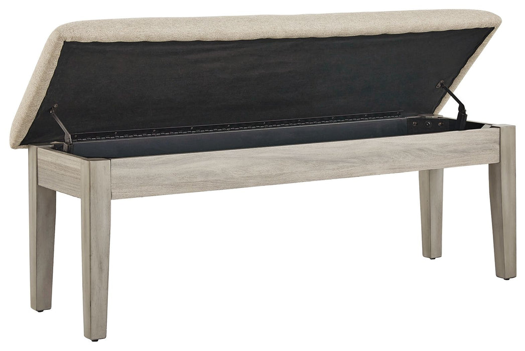 Parellen - Upholstered Storage Bench - Beige / Gray
