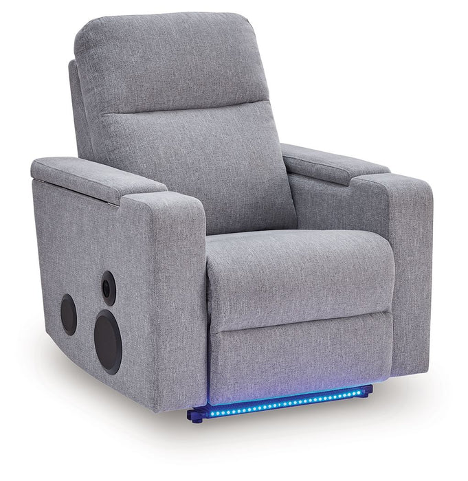 Pineland - Pewter - Glider Power Recliner With Audio System