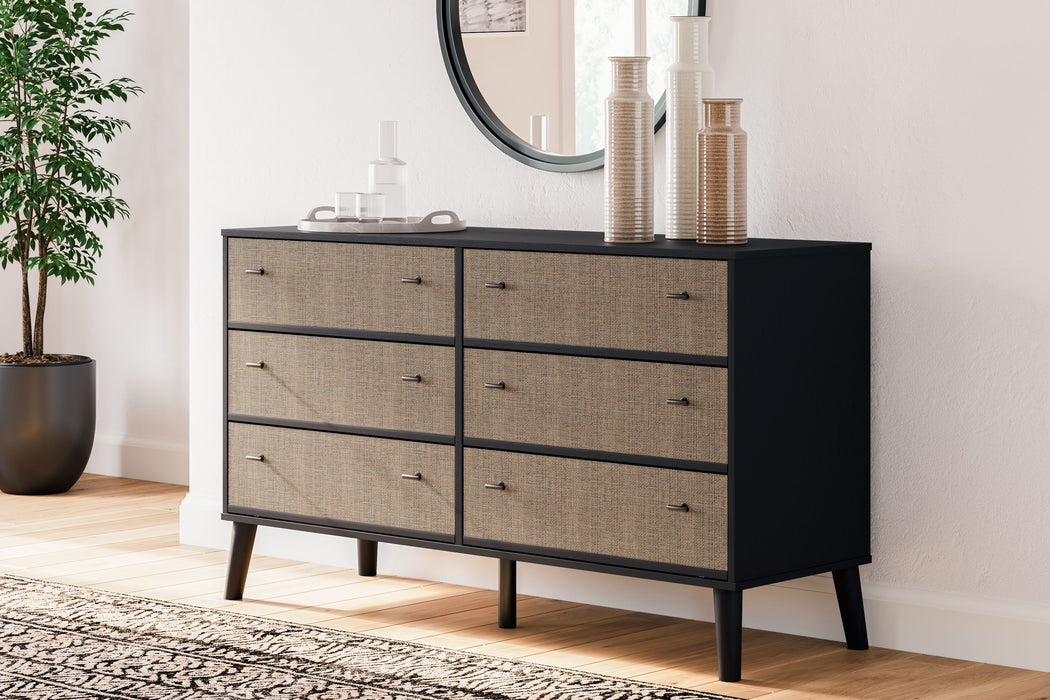 Charlang - Six Drawer Dresser - Black / Gray