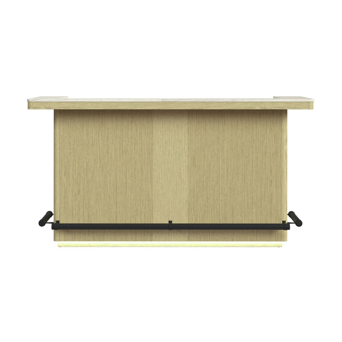 Cambrie - Bar Table With LED - Off-White And Natural