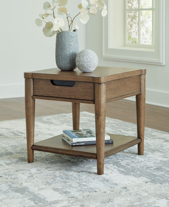 Roanhowe - Rectangular End Table - Brown