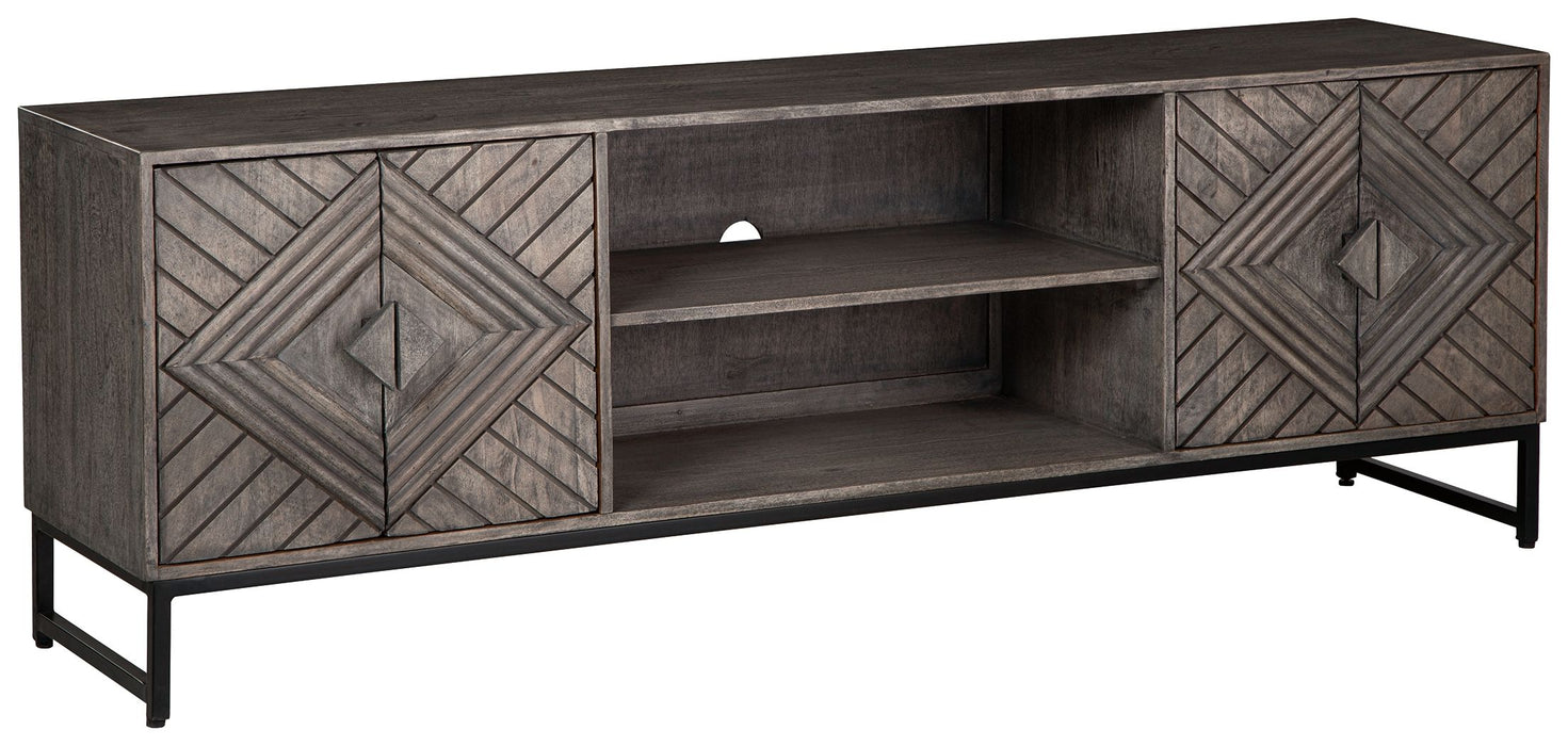 Treybrook - Distressed Gray - 2 Door Accent Cabinet