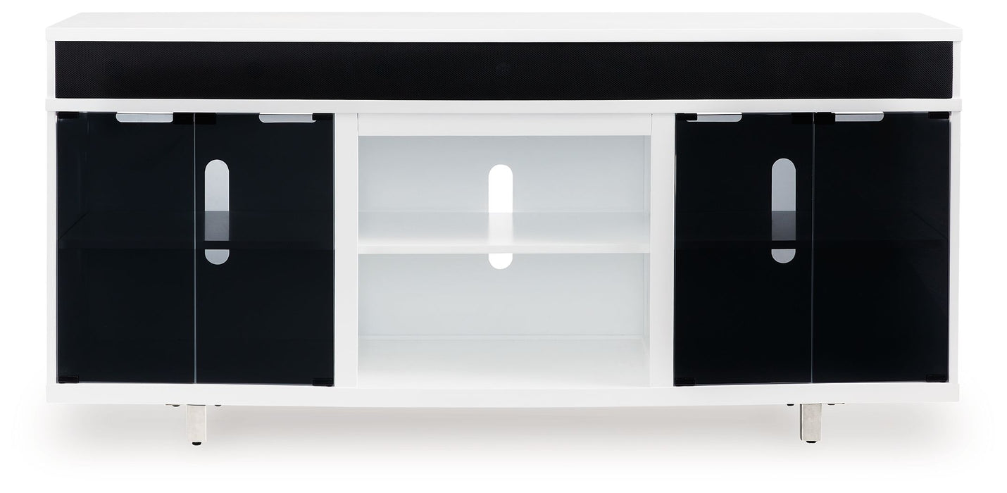 Gardoni - XL TV Stand With Fireplace Option - White / Black