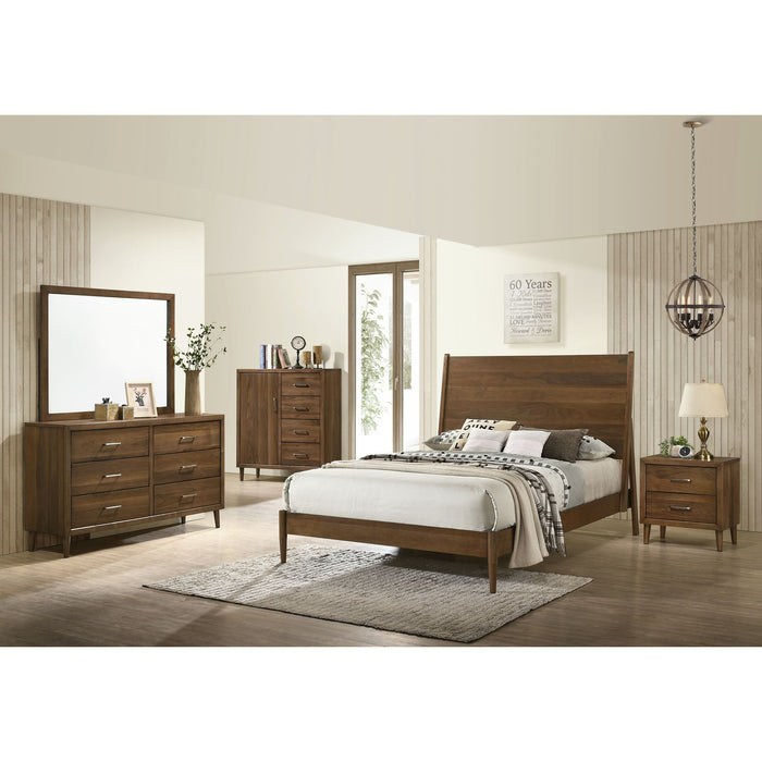 Malibu - 6 Drawer Dresser & Mirror - Walnut