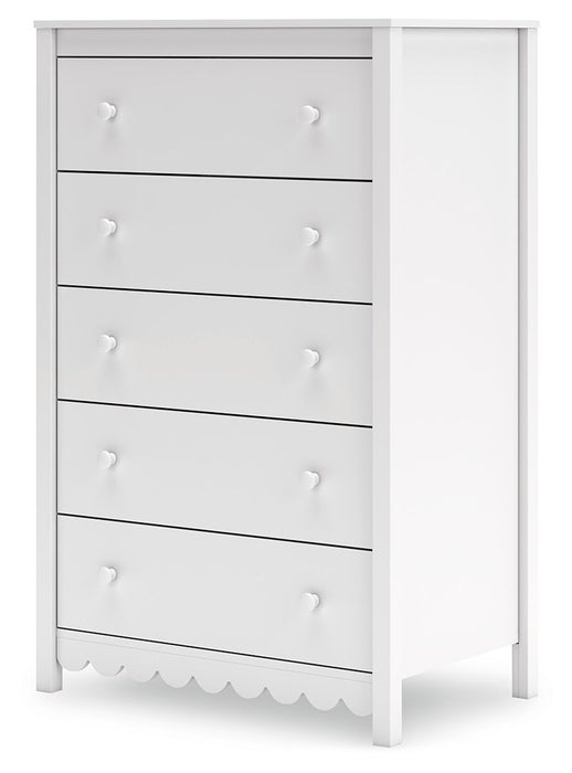 Hallityn - Five Drawer Chest - White
