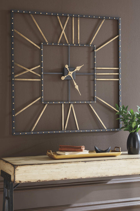 Thames - Wall Clock - Black / Gold Finish