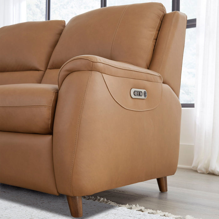 Austin - Power Reclining Sofa P2 - Caramel Cream
