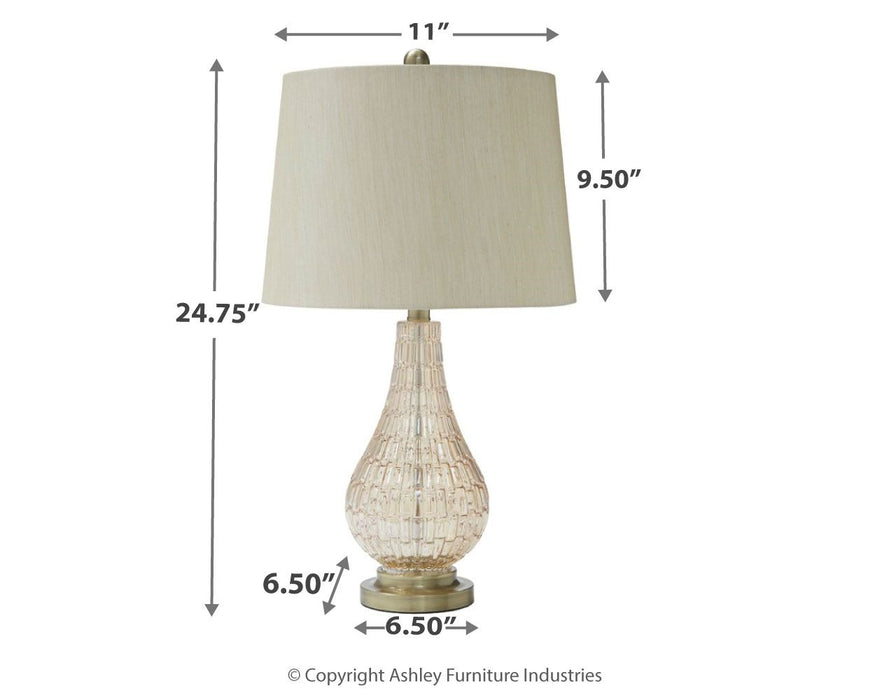 Latoya - Beige - Glass Table Lamp