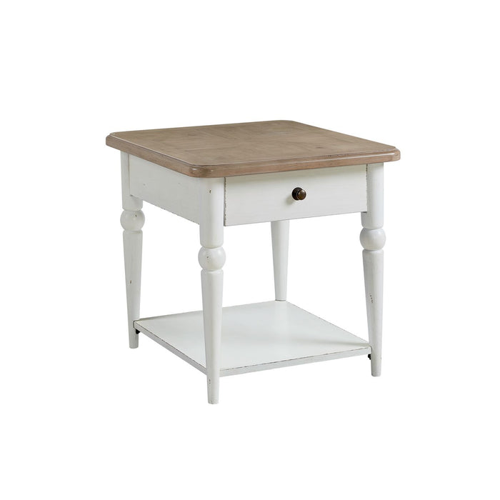 Turnberry Park - Rectangular End Table - Washed White