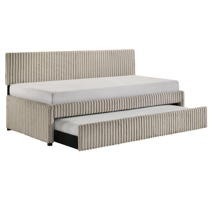 Arden - Twin Daybed With Trundle - Corduroy Beige