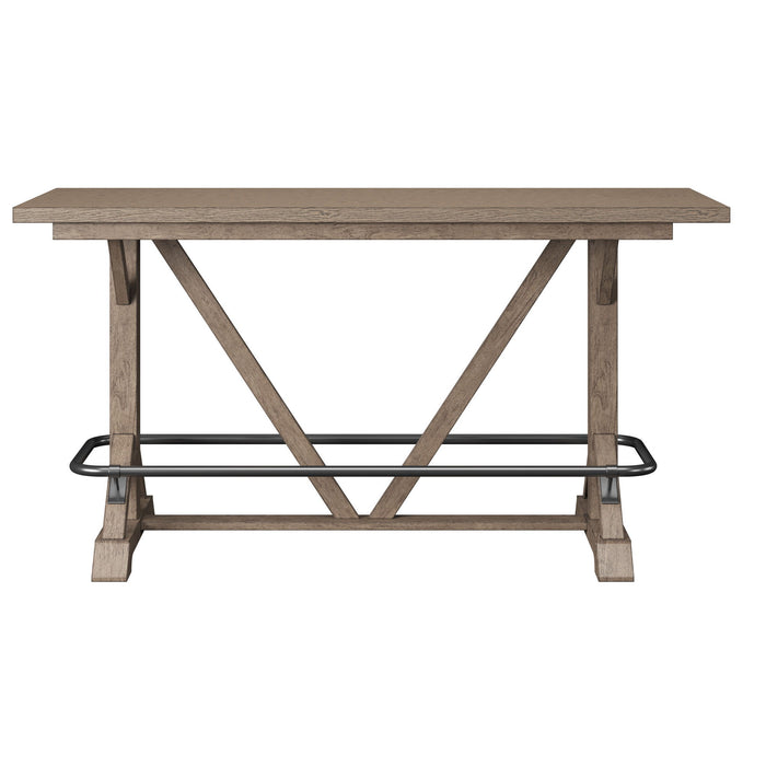 Benton - Bar Height Trestle Table - Brown / Dark - Wood