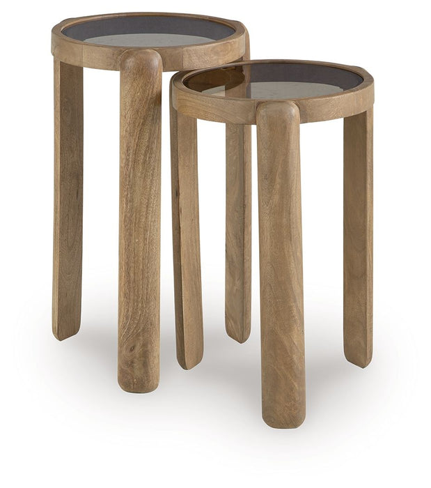 Jossor - Light Brown - Accent Table Set (Set of 2)