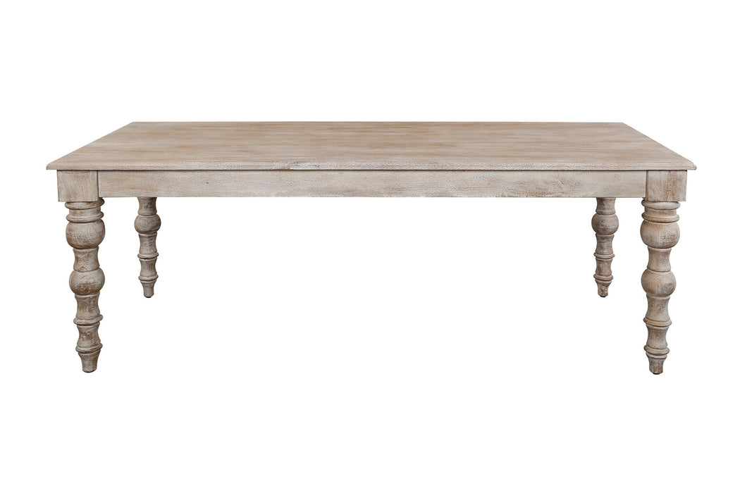 Crossings - Eden Rectangular Dining Table With 4 Upholstered Chairs - Toasted Tumbleweed & Green