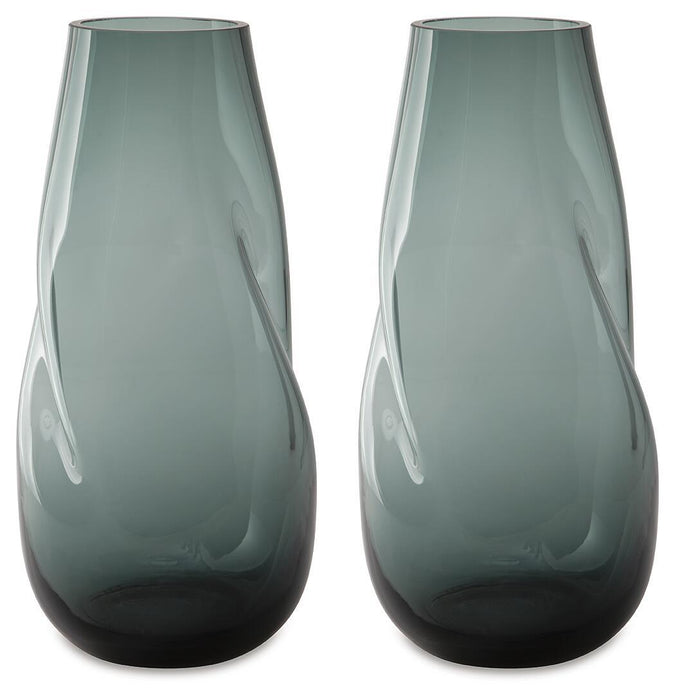 Beamund - Vase (Set of 2) - 13" - Teal Blue