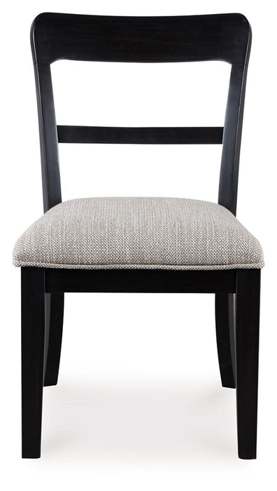 Greddinton - Round Dining Table Set - Black Chairs