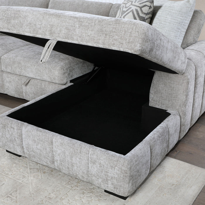 Ritchie - Sectional with Pop-up Sleeper - Pewter