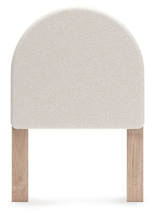 Arloster - White / Tan - Twin Upholstered Panel Headboard