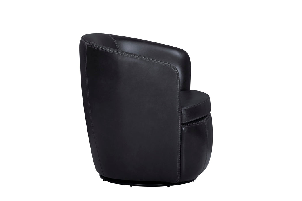 Barolo - 100% Italian Leather Swivel Club Chair (Set of 2)