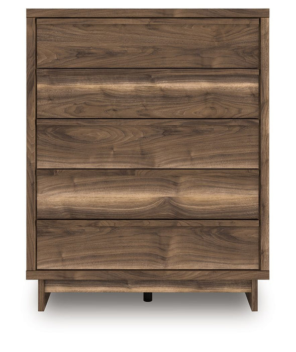 Chirason - Brown - Five Drawer Wide Chest