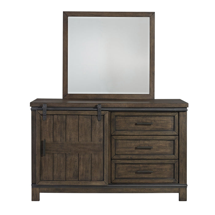 Thornwood Hills - 3 Drawers Dresser & Mirror - Rock Beaten Brown