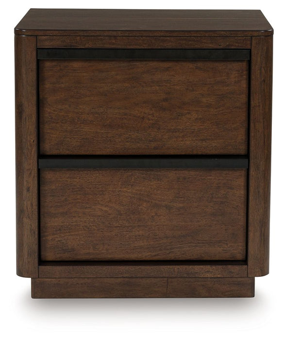 Dilenno - Dark Brown - Two Drawer Night Stand