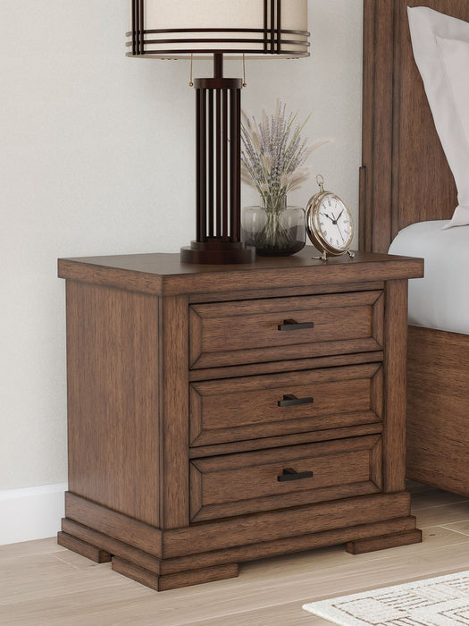 Taffenbrook - Medium Brown - Three Drawer Night Stand