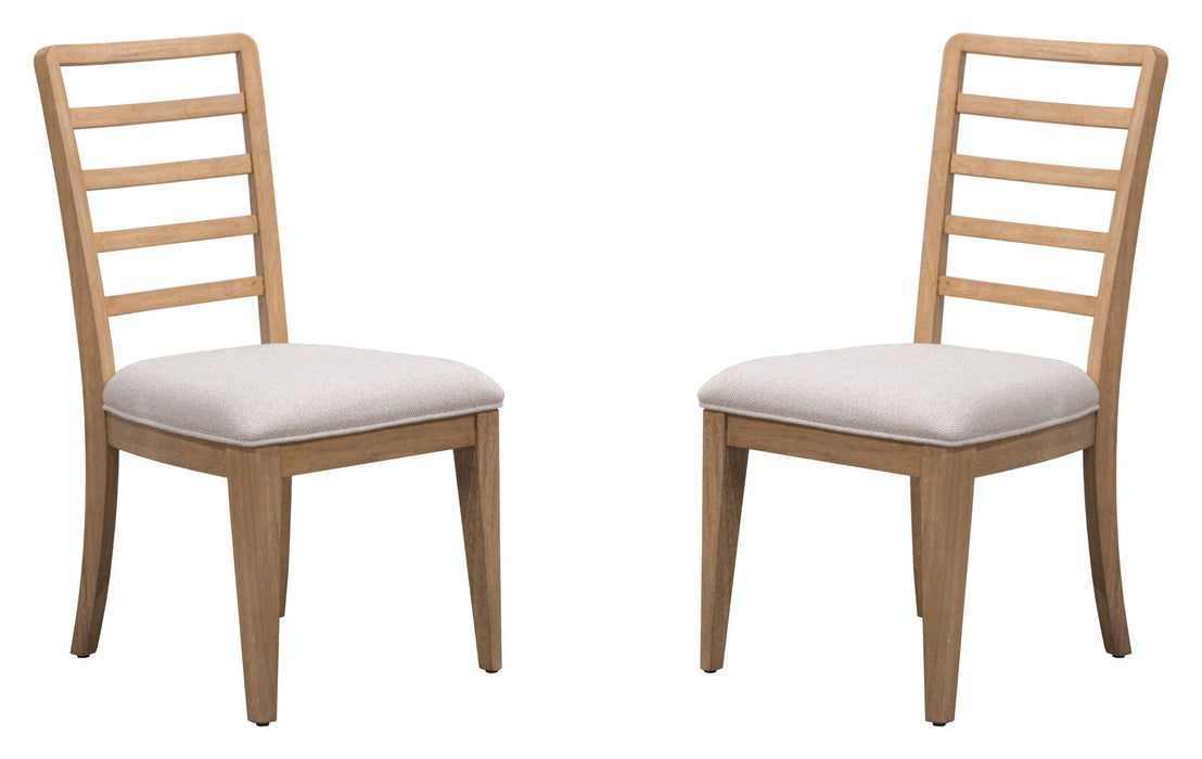 Escape - Ladder Back Dining Chair (Set of 2) - Glazed Natural Oak Mirage Mist