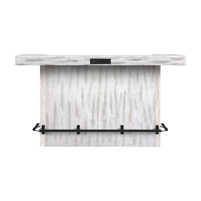 Rogen Rustic - Bar Table With Ice Tray, USB And Power - Rustic White