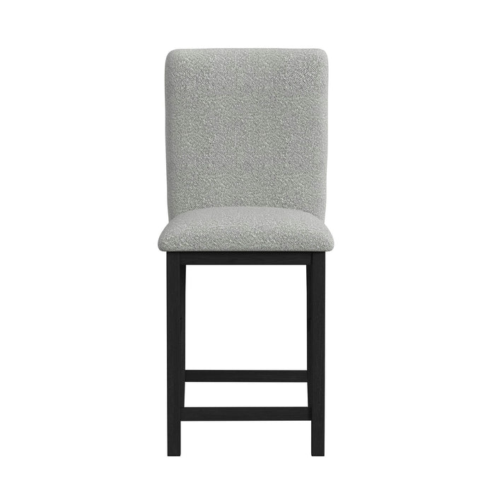 Portland - Square Back Fabric Barstool (Set of 2) - Gray / Black