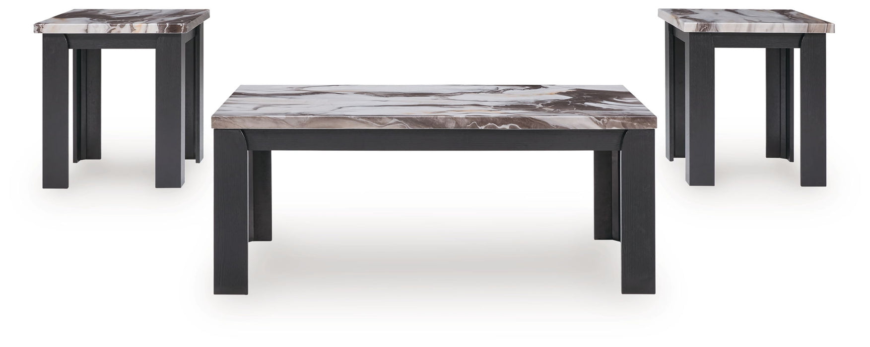 Jazmore - Dark Brown - Occasional Table Set (Set of 3)