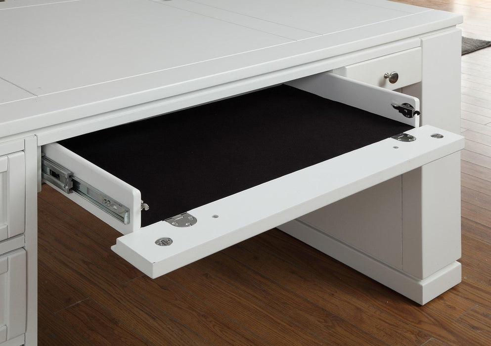 Catalina - Library Desk And Hutch - Cottage White