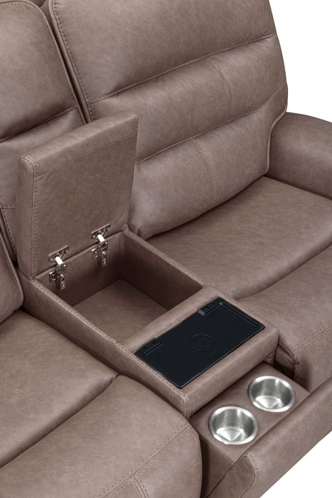 Lawson - Power Zero Gravity Tilt Console Loveseat P2 - Sydney Brunette