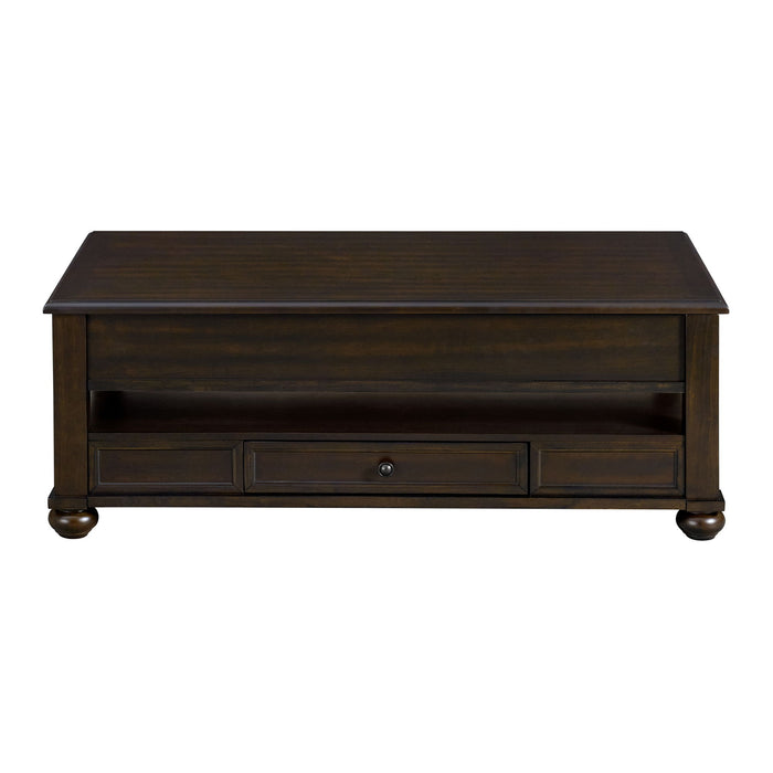 Wagner - Rectangular Lift-Top Coffee Table With Casters - Cherry